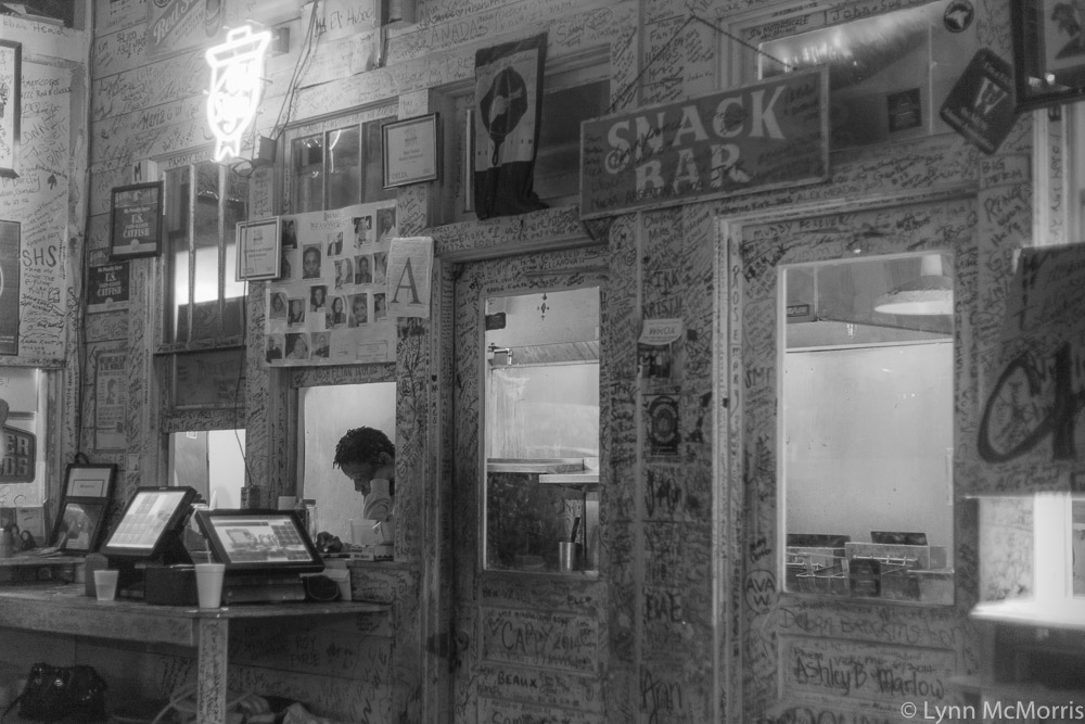 Black and white photo of the kitchen help.